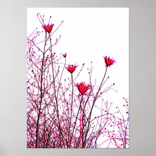 Póster flores rosadas