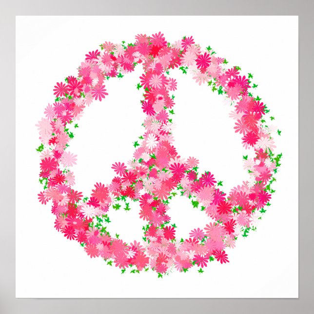 Póster Flores rosadas de paz (Frente)