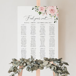 Póster Flores rosadas, flores rosas, gráfico de asientos 