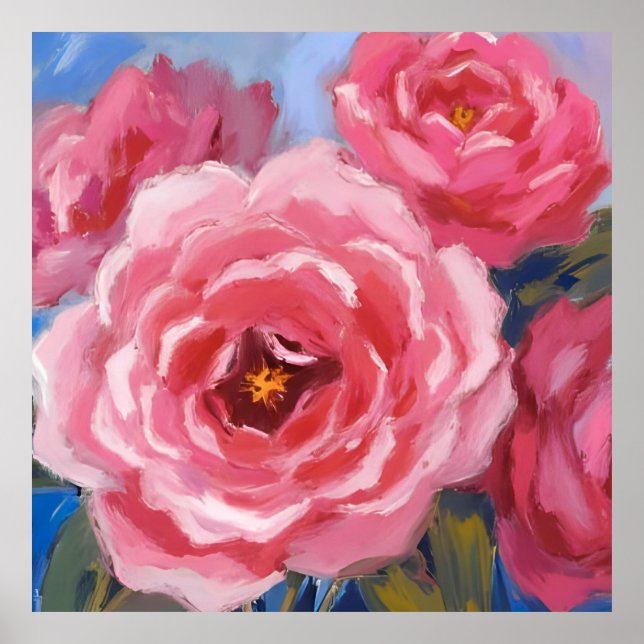 Póster Flores rosas (Frente)