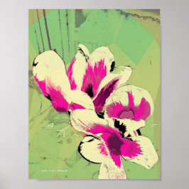 Póster Flores rosas de la artista de Ohio Carol Zeock