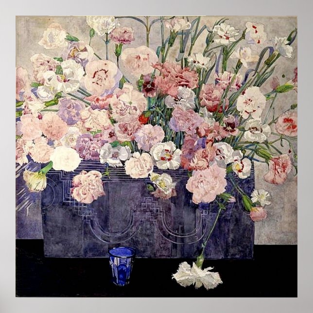 Póster Flores rosas de Mackintosh (Frente)