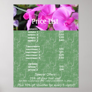 Póster Flores rosas Reiki zen precio de los servicios