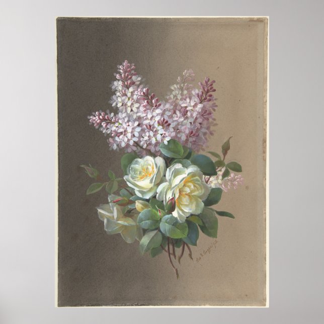 Póster Flores Rosas y Lilacs (Frente)