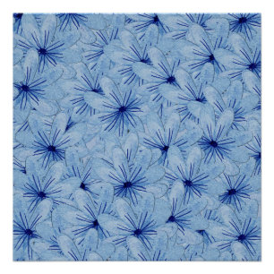 Póster Flores salvajes azul acuarela Bouquet