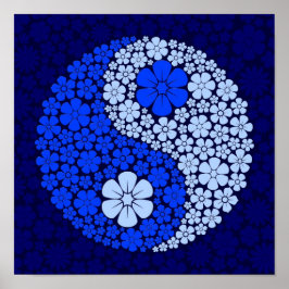 Póster Flores salvajes azules Yin Yang