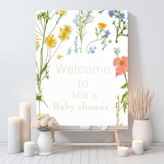 Póster Flores salvajes Boho Ducha bebé (Subido por el creador)