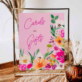 Póster Flores salvajes brillantes bienvenidas a la ducha 