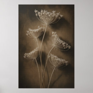 Póster Flores salvajes doradas