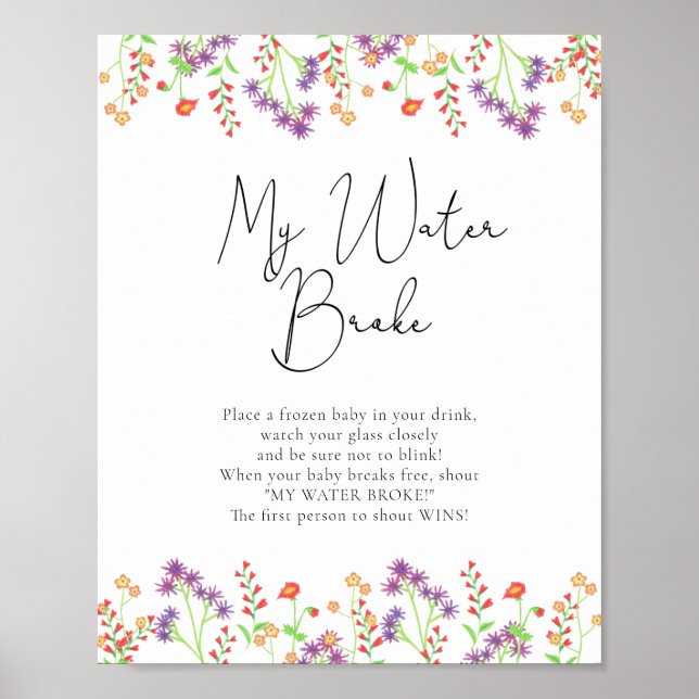 Póster Flores salvajes El agua rompió el signo del juego (Frente)