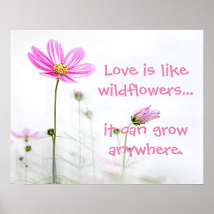 Póster Flores salvajes rosadas