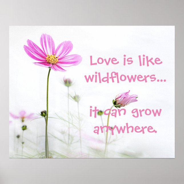 Póster Flores salvajes rosadas (Frente)