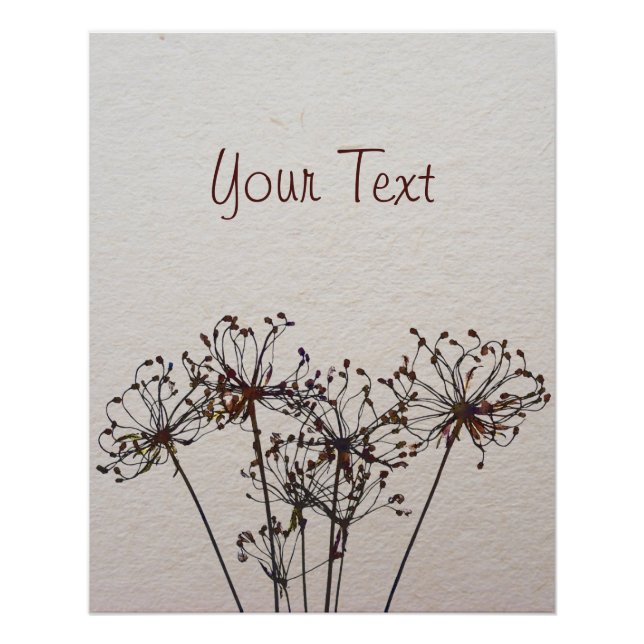 Póster Flores secas de color de agua (Anverso)