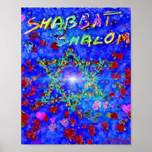 Póster Flores shalom de Shabbat (Frente)