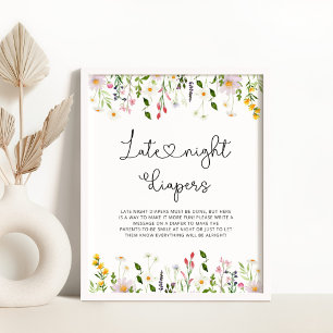 Póster Flores silvestres acuáticas Juego de pañales noctu