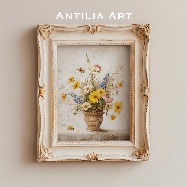 Póster Flores silvestres aún vida pintando flores Bouquet (Subido por el creador)