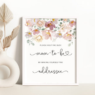 Póster Flores silvestres ayudan a la ocupada madre a abor