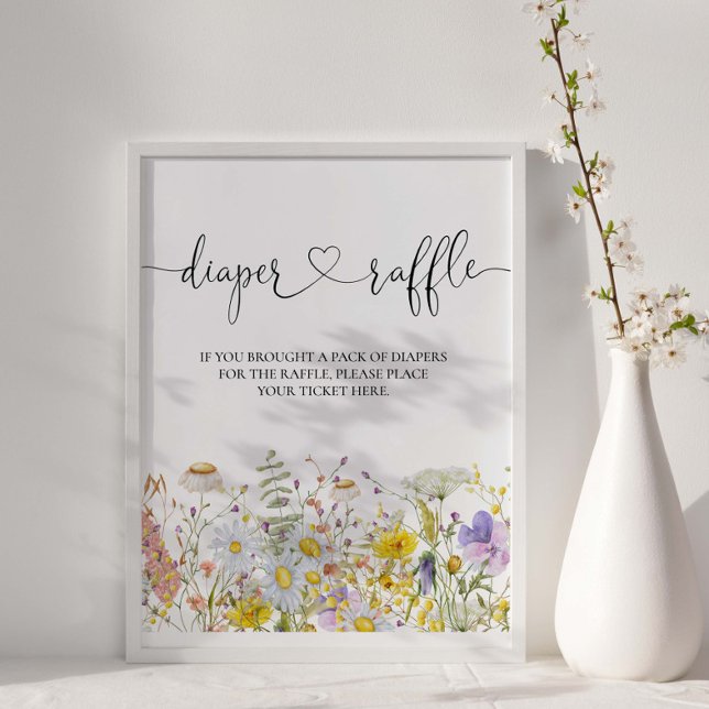Póster Flores silvestres Baby Shower Diaper Raffle (Subido por el creador)