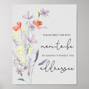 Póster Flores Silvestres Boho - Ayuda a la futura mamá oc