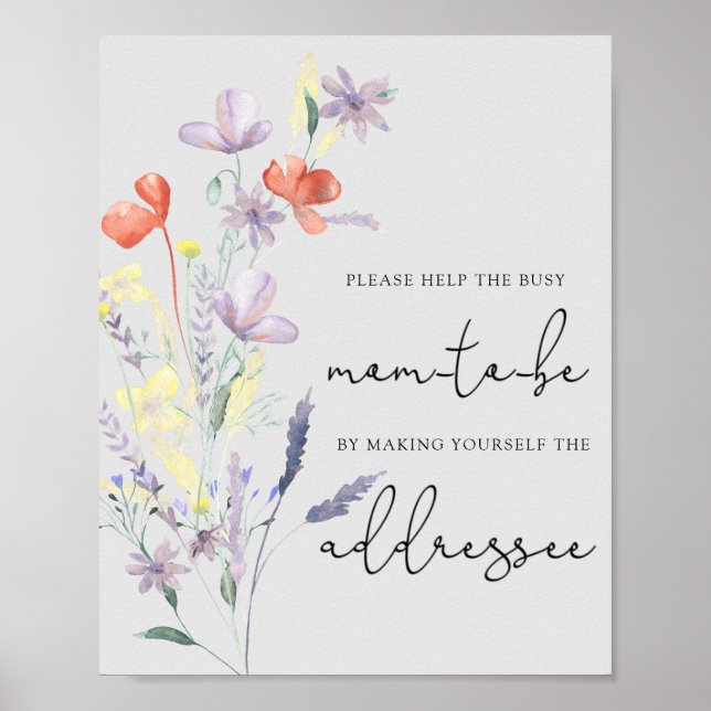 Póster Flores Silvestres Boho - Ayuda a la futura mamá oc (Frente)