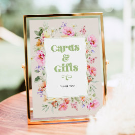 Póster Flores silvestres brillantes y elegantes Tarjetas