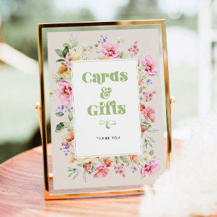 Póster Flores silvestres brillantes y elegantes Tarjetas 