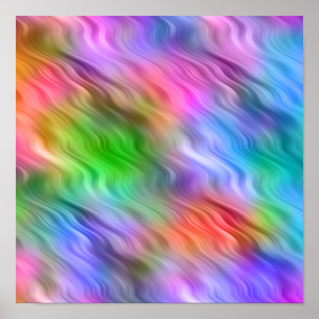 Póster Flores Silvestres Coloridas Textura Ondulada (Frente)