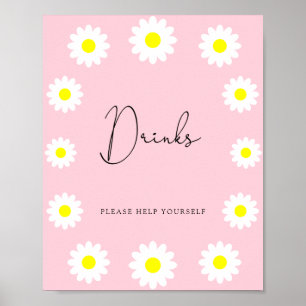 Póster Flores silvestres Daisies - Las bebidas te ayudan 