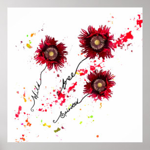 Póster Flores silvestres de adormidera salvajes y espírit