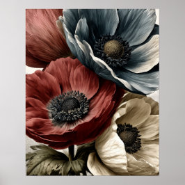 Póster Flores silvestres de anémona