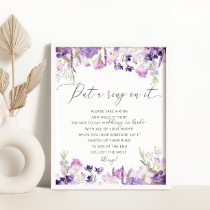 Póster Flores silvestres de lavanda le pusieron un anillo