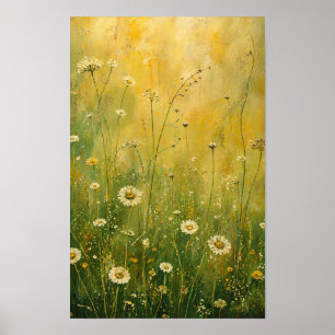 Póster Flores Silvestres de Pradera Dorada en Impresionis