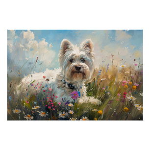 Póster Flores silvestres del territorio blanco de la regi