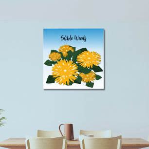 Póster Flores silvestres estilizadas Amarillo Diente de L