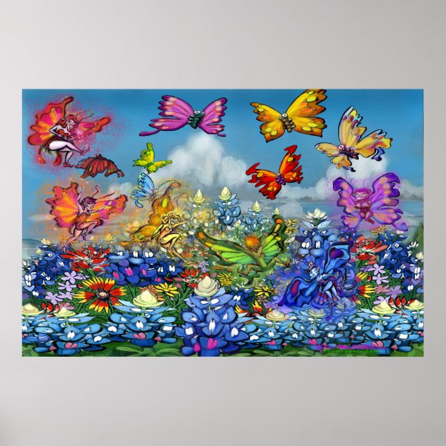 Póster Flores silvestres Fiesta de pixie grande (Frente)