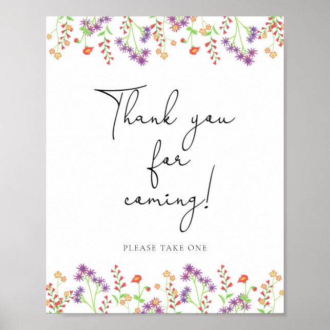 Póster Flores silvestres \ Gracias por venir (Frente)