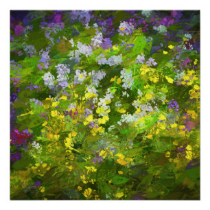 Póster Flores silvestres Impasto Pintura - Arte de flores