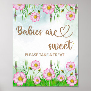 Póster Flores silvestres Los bebés son dulces, den un reg