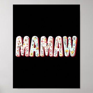 Póster Flores silvestres mamaw floral día de la madre mam