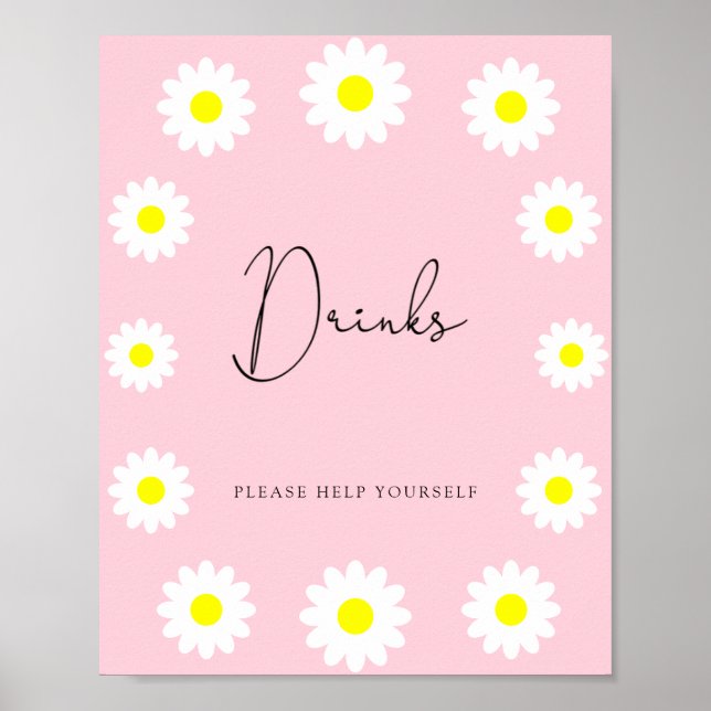 Póster Flores silvestres Margaritas - Bebidas sírvete tú  (Frente)