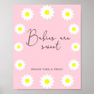 Póster Flores silvestres Margaritas - los bebés son dulce
