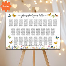 Flores silvestres mariposas 27 mesas Boda asiento