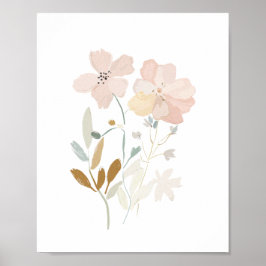 Póster Flores silvestres Pastel Color Romántico Bouquet