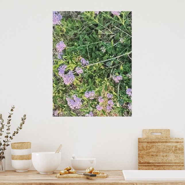 Póster Flores Silvestres Purpúreas en un Entorno de Jardí (Cocina)