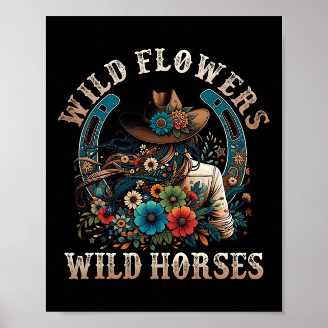 Póster Flores silvestres retro de la gallina del sol del  (Frente)