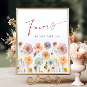 Póster Flores silvestres rosadas en Rubor bohemias favore