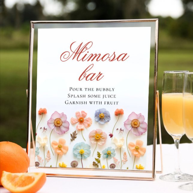 Póster Flores silvestres rosadas pasteles bar Mimosa (Subido por el creador)