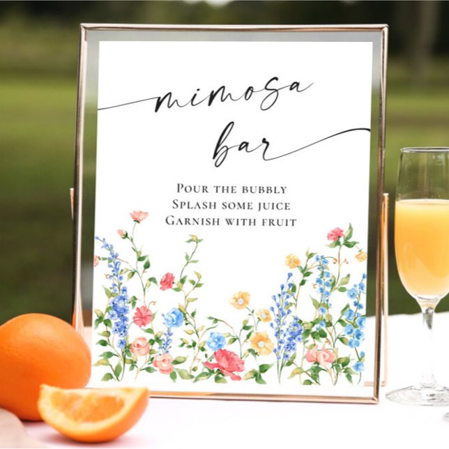 Póster Flores silvestres rosadas pasteles bar Mimosa (Subido por el creador)