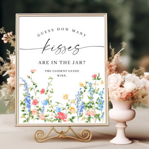 Póster Flores silvestres rosadas pasteles bar Mimosa