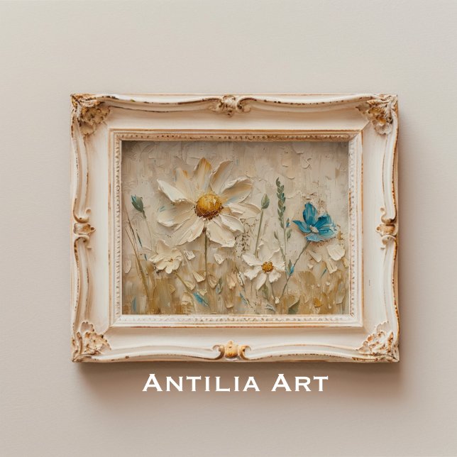 Póster Flores silvestres texturadas en 3D Pintando flores (Subido por el creador)